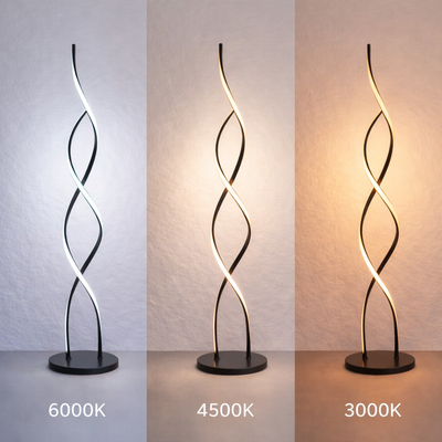 VenCore Helix Silver 6091-20024 - Μοντέρνο Επιδαπέδιο Φωτιστικό LED 20W Ασημί Αλουμίνιο - Ρυθμιζόμενο CCT Λευκό - Ημέρας - Θερμό & Χειριστήριο - Φ25 x Υ105cm