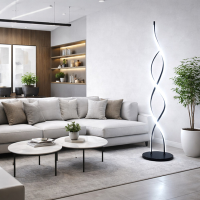 VenCore Helix Gold 6091-20025 - Μοντέρνο Επιδαπέδιο Φωτιστικό LED 20W Χρυσό Αλουμίνιο - Ρυθμιζόμενο CCT Λευκό - Ημέρας - Θερμό & Χειριστήριο - Φ25 x Υ105cm