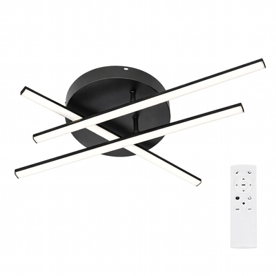 VenCore AxisX Black 7741-20017 - Μοντέρνο Φωτιστικό Οροφής Πλαφονιέρα LED 45W Μαύρο Αλουμίνιο με Ρυθμιζόμενο CCT Λευκό - Ημέρας - Θερμό & Χειριστήριο - Φ50 x Υ10cm