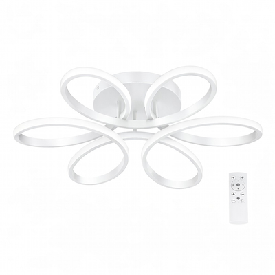 VenCore Lumeo White 7741-20022 - Μοντέρνο Φωτιστικό Οροφής Πλαφονιέρα LED 60W Λευκό Αλουμίνιο με Ρυθμιζόμενο CCT Λευκό - Ημέρας - Θερμό & Χειριστήριο - Φ60 x Υ12cm