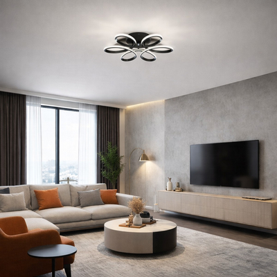 VenCore Lumeo White 7741-20022 - Μοντέρνο Φωτιστικό Οροφής Πλαφονιέρα LED 60W Λευκό Αλουμίνιο με Ρυθμιζόμενο CCT Λευκό - Ημέρας - Θερμό & Χειριστήριο - Φ60 x Υ12cm