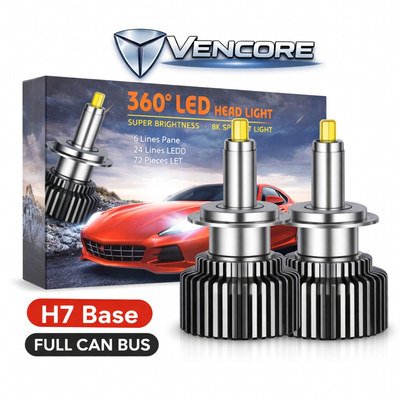 VenCore 3126-10203 - H7 - Ζεύγος Λαμπτήρων LED για Βάση H7 Κυρίως Φωτισμού Αυτοκινήτου η Μοτοσυκλέτας 45 Watt CanBus 4th Gen 18800 (9400+9400) Lumen 12-24 Volt Ψυχρό Λευκό 6000K