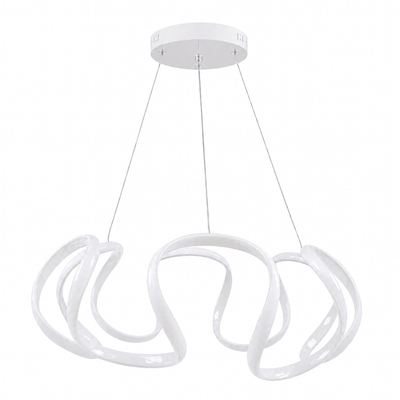 VenCore Nuvia White 7741-20032 - Μοντέρνο Κρεμαστό Φωτιστικό Οροφής LED 45W Λευκό Αλουμίνιο με Ρυθμιζόμενο CCT Λευκό - Ημέρας - Θερμό & Χειριστήριο - Φ48 x Υ18cm