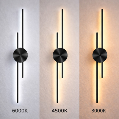 VenCore Aurex Black-Gold 6093-20106 - Μοντέρνο Επιτοίχιο Φωτιστικό Απλίκα LED 60CM 12W Μαύρο-Χρυσό Αλουμίνιο με Ρυθμιζόμενο CCT Λευκό - Ημέρας - Θερμό - Χειρισμός CCT μέσω Διακόπτη On-Off
