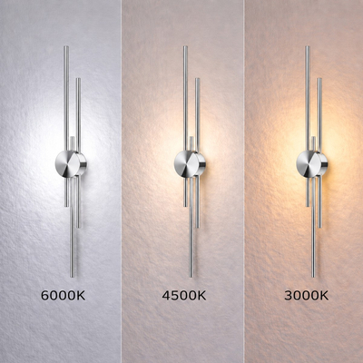 VenCore Stravon Silver 6093-20112 - Μοντέρνο Επιτοίχιο Φωτιστικό Απλίκα LED 60CM 12W Ασημί Αλουμίνιο με Ρυθμιζόμενο CCT Λευκό - Ημέρας - Θερμό - Χειρισμός CCT μέσω Διακόπτη On-Off