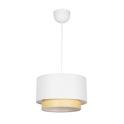 GLOBOSTAR® BASIL 204-0197 Μοντέρνο Κρεμαστό Φωτιστικό Οροφής με Ντουί 1 x E27 AC 220-240V IP20 - Μπεζ & Χρυσό - Μ30 x Π30 x Υ20cm