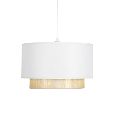 GLOBOSTAR® BASIL 204-0197 Μοντέρνο Κρεμαστό Φωτιστικό Οροφής με Ντουί 1 x E27 AC 220-240V IP20 - Μπεζ & Χρυσό - Μ30 x Π30 x Υ20cm
