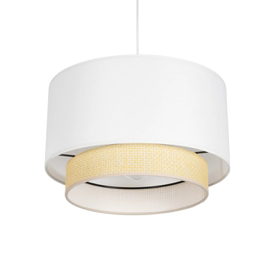 GLOBOSTAR® BASIL 204-0197 Μοντέρνο Κρεμαστό Φωτιστικό Οροφής με Ντουί 1 x E27 AC 220-240V IP20 - Μπεζ & Χρυσό - Μ30 x Π30 x Υ20cm