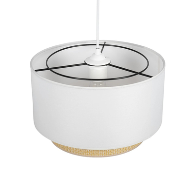 GLOBOSTAR® BASIL 204-0197 Μοντέρνο Κρεμαστό Φωτιστικό Οροφής με Ντουί 1 x E27 AC 220-240V IP20 - Μπεζ & Χρυσό - Μ30 x Π30 x Υ20cm