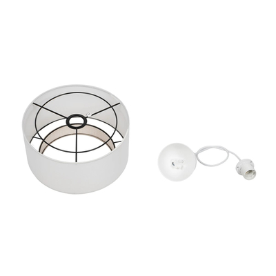 GLOBOSTAR® BASIL 204-0197 Μοντέρνο Κρεμαστό Φωτιστικό Οροφής με Ντουί 1 x E27 AC 220-240V IP20 - Μπεζ & Χρυσό - Μ30 x Π30 x Υ20cm