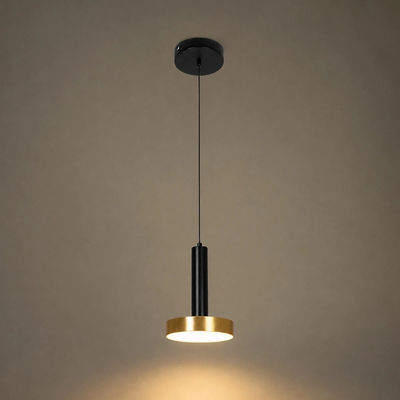 kelvo® ZANE KLV-101-0349 Κρεμαστό Φωτιστικό Οροφής LED 18W 1800lm 120° AC 220-240V IP20 Ρυθμιζόμενο Λευκό CCT με Χειριστήριο από 2700K έως 6000K Dimmable - Lumileds SMD Chip - Σατινέ Χρυσό Βούρτσας & Μαύρο Ματ - Μ15 x Π15 x Υ20cm - 3 Χρόνια Εγγύηση