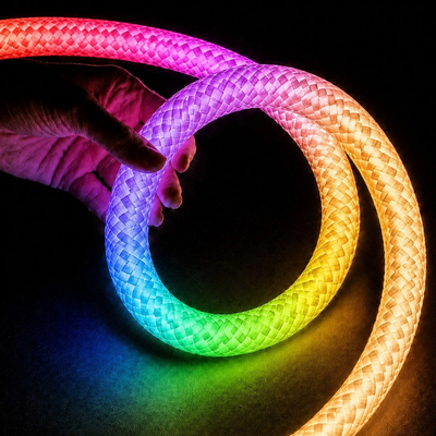kelvo® GLOWFLEX KLV-101-0518 Ψηφιακή Pixel Addressable Ταινία Neon Flex με Πλεκτή Υφασμάτινη Επένδυση LED 14W/m 840lm/m 360° DC 24V Αδιάβροχο IP65 120 x SMD5054 Chip/m Πολύχρωμο RGB+WW Dimmable SPI/TTL Protocol IC TM1814 - Sanan SMD Chip - Μ1000 x Π3.5 x Υ3.5cm - Ρολό 10 Μέτρων - 6 Χρόνια Εγγύηση