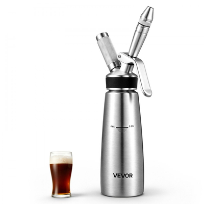 Καφετιέρα VEVOR Nitro Cold Brew Σύστημα Διανομέα Αζώτου 0,5L, Βαρέλι Καφέ για Οικιακή Παρασκευή, Φορητός Εγχυτήρας Αζώτου με Διανομέα και Βαλβίδα Εκτόνωσης Πίεσης, Δώρο για τους Λάτρεις του Καφέ
