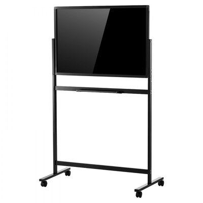 Μαγνητικός πίνακας VEVOR Glass Dry Erase 888x583mm με βάση, μαύρο, χωρίς πλαίσιο, κινητός με βάση και ρόδες, περιλαμβάνει μαρκαδόρους, μαγνήτες και γόμα, για γραφείο, σχολική τάξη και σπίτι