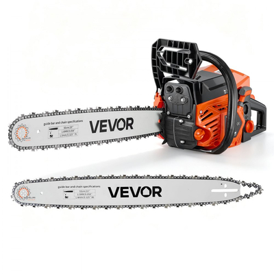 Αλυσοπρίονο βενζίνης VEVOR 508 & 558.8 mm 62CC 2.7kW 2χρονο πριόνι κινητήρα, για κοπή ξύλου, κλάδεμα δέντρων και καθαρισμό γης, τσοκ με συγχρονισμένο γκάζι, ηλεκτρικό αλυσοπρίονο με αντιολισθητική λαβή και διπλά ρεζερβουάρ