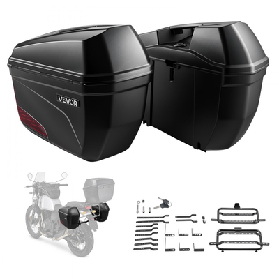 Πλαϊνή βαλίτσα μοτοσικλέτας VEVOR 46L (23L*2) Universal θήκη σέλας μοτοσικλέτας από ABS, αδιάβροχες αποσπώμενες αριστερές & δεξιές πλαϊνές βαλίτσες μοτοσικλέτας με κλειδαριά ασφαλείας για αποθήκευση αποσκευών - Σετ 2 τεμαχίων