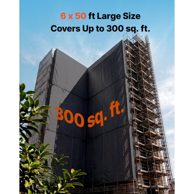 VEVOR Πλαστικό Φύλλο 0,25 mm 1,83 x 15,24 m Βαρέως Τύπου Ρολό Πολυαιθυλενίου, Χοντρό Πανί Βαφής, Κάλυμμα Πολυαιθυλενίου για Χώρο Έρπυσης, Φράγμα Υδάτων, Έλεγχος Ζιζανίων, Κήπος, Ασπρόμαυρο