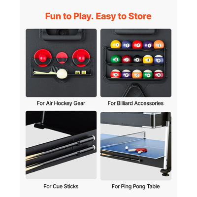 Σετ τραπεζιών παιχνιδιών VEVOR 3 σε 1, τραπέζι μπιλιάρδου πινγκ-πονγκ αέρα χόκεϊ 2,2 μέτρων, εξοικονόμηση χώρου για οικογενειακή ψυχαγωγία στην αίθουσα παιχνιδιών, τραπέζι χόκεϊ πολλαπλών συνδυασμών arcade, πλήρες σετ αξεσουάρ που περιλαμβάνεται