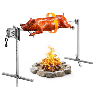 Ηλεκτρικό κιτ σούβλας VEVOR Rotisserie Grill 8 επιπέδων ύψους, ψησταριές BBQ, κιτ σούβλας με χωρητικότητα 60 kg, μοτέρ 38W, κιτ αυτόματου ψησίματος από ανοξείδωτο ατσάλι για πάρτι