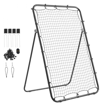 Δίχτυ ριμπάουντερ μπέιζμπολ VEVOR 1210 x 1730 mm, 5 ρυθμιζόμενες γωνίες με στόχο ζώνης χτυπήματος, ατσάλινο πλαίσιο, δίχτυ αναπήδησης για προπόνηση ρίψης και fielding, προπόνηση επιστροφής