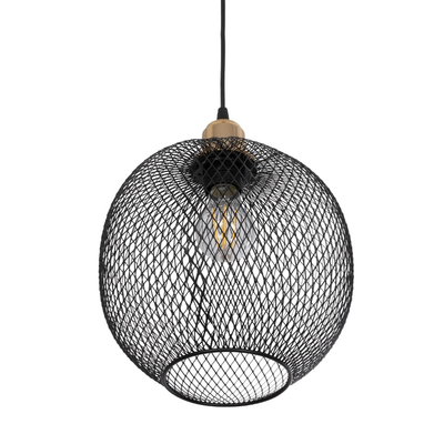 GLOBOSTAR® WIRE LE-201-0019 Μοντέρνο Κρεμαστό Φωτιστικό Οροφής με Ντουί 1 x E27 AC 220-240V IP20 - Μαύρο & Χρυσό - Μ25 x Π25 x Υ32cm