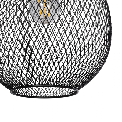 GLOBOSTAR® WIRE LE-201-0019 Μοντέρνο Κρεμαστό Φωτιστικό Οροφής με Ντουί 1 x E27 AC 220-240V IP20 - Μαύρο & Χρυσό - Μ25 x Π25 x Υ32cm