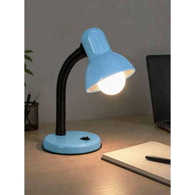 GLOBOSTAR® STUDENT GLB-102-0009 Μοντέρνο Επιτραπέζιο Φωτιστικό Πορτατίφ με Ντουί 1 x E27 AC 220-240V IP20 - Γαλάζιο & Μαύρο - Μ14 x Π14 x Υ32cm