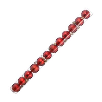 Σετ Χριστουγεννιάτικες μπάλες - 8cm - 12pcs - 326055 - Red