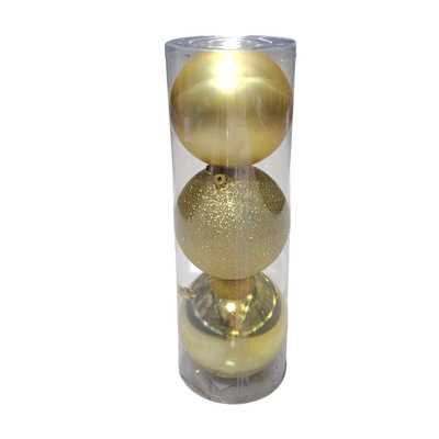 Σετ Χριστουγεννιάτικες μπάλες - 15cm - 3pcs - 326130 - Gold