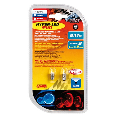 BA7s 12V 25lm HYPER-LED6 ΛΕΥΚΟ 2SMDx3chips BLISTER 2ΤΕΜ.