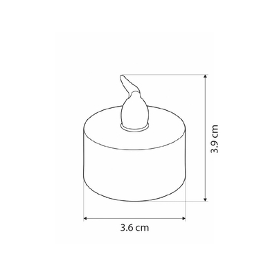 GLOBOSTAR® EVERFLAME 79550 Διακοσμητικό Κερί Ρεσώ LED 0.3W 15lm 120° DC 3V 1 x CR2032 Μπαταρία IP20 Θερμό Λευκό 2700K - Μ3.6 x Π3.6 x Υ3.9cm - 1 Χρόνο Εγγύηση