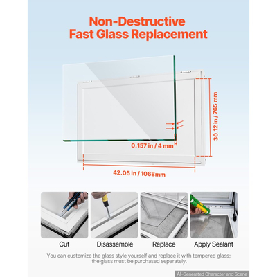 Παράθυρο VEVOR Concession με πλαίσιο αλουμινίου 1220x915mm, για φορτηγό τροφίμων, παράθυρα σερβιρίσματος με βάση έως 85 μοίρες με πόρτα τέντας και γάντζο έλξης, ανθεκτικό στο νερό της βροχής για ρυμουλκούμενο παραχώρησης
