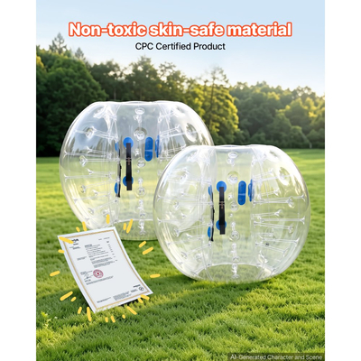VEVOR 2 φουσκωτές μπάλες προφυλακτήρα 1,5 μ. Human Bubble Adult Διαφανείς, για αυλή, κάμπινγκ, πικνίκ, πάρκο, γκαζόν και ομαδικό παιχνίδι σε εξωτερικούς χώρους, παχύρρευστο υλικό PVC, μπάλα σούμο χάμστερ με λαβή