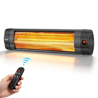 Θερμαντήρας Υπέρυθρης Θερμάστρας VEVOR 2500W Ηλεκτρικός Θερμαντήρας Χώρου 3 Ρυθμίσεις Θέρμανσης Μαύρο, Τηλεχειριστήριο & Χειριστήριο Πίνακα, Χρονοδιακόπτης 24 Ωρών, Υλικό PP Premium, Ομοιόμορφη Ζεστασιά για Αίθρια, Αυλές, Μπαλκόνια Εξωτερικής Χρήσης