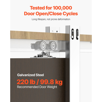 Κιτ Πλαισίου Πόρτας Pocket VEVOR Κιτ Πόρτας Pocket 1828,8 mm με Ατσάλινα Καρφιά, Για Πόρτες Σπιτιού, Μηχανισμός Ομαλού Κλεισίματος Δύο Κατευθύνσεων, Ομαλή & Αθόρυβη Ολίσθηση, Κρυφή Εγκατάσταση Εξοικονόμησης Χώρου, Ρυθμιζόμενο Πλάτος