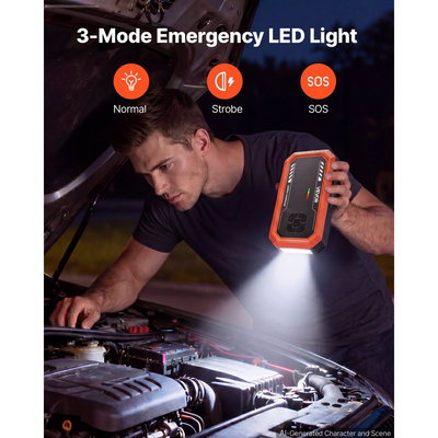VEVOR Jump Starter με Αεροσυμπιεστή 3000A Peak Car Battery Box Jump, Φορητό για βενζίνη 9,0L / ντίζελ 6,5L, Φουσκωτό ελαστικών 150 PSI με αυτόματη απενεργοποίηση, Power Bank, Φορτιστής μπαταρίας 12V, με φακό LED