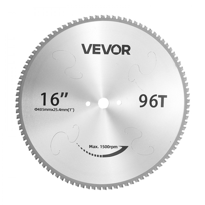 Λεπίδα πριονιού VEVOR 406,4 mm, 96 δόντια, μεταλλική λεπίδα ψυχρής κοπής με κεραμική άκρη, συμβατή με πριόνια, 4000 κοπές, κοπή λείων επιφανειών χωρίς γρέζια, μείωση θορύβου και οπές απαγωγής θερμότητας