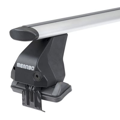 MENABO Ολοκληρωμένο Σετ Μπάρες Οροφής Αλουμινίου OMEGA PLUS M 112 cm σε Ασημί Χρώμα για Lancia Ypsilon (Type 840) 3 doors 1995>2003 - 2 τεμ. (10740/MB+14720/MB)