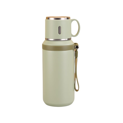 Φορητό παγούρι-θερμός με κούπα - 650ml - 954149 - Green