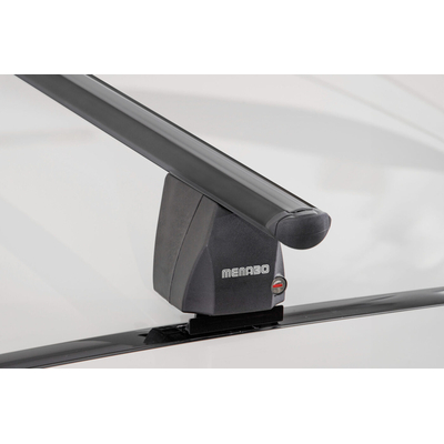 MENABO Ολοκληρωμένο Σετ Μπάρες Οροφής Αλουμινίου DELTA M 123 cm σε Μαύρο Χρώμα για Fiat Punto II (188) 5 doors 1999>2007 - 2 TEM. (10730/MB+12500/MB)
