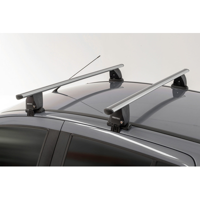 MENABO Ολοκληρωμένο Σετ Μπάρες Οροφής Αλουμινίου DELTA M 123 cm σε Ασημί Χρώμα για Mitsubishi Colt VII 5 doors 2023> - 2 τεμ. (10170/MB+12510/MB)