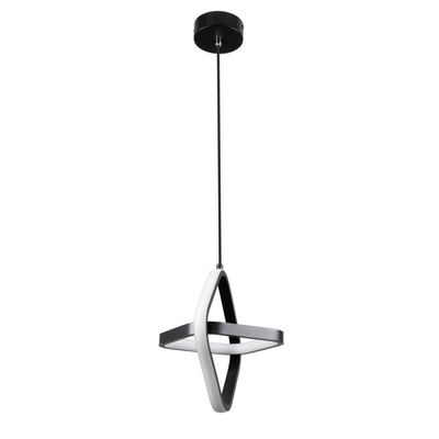 VenCore Duo Lume 6089-20005 - Μοντέρνο Κρεμαστό Φωτιστικό Οροφής Δίφωτο LED 22W Μαύρο Αλουμίνιο Γεωμετρικού Σχεδιασμού 24εκ με Ρυθμιζόμενο CCT Λευκό - Ημέρας - Θερμό - Χειρισμός CCT μέσω Διακόπτη On-Off