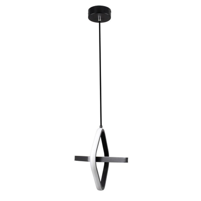 VenCore Duo Lume 6089-20005 - Μοντέρνο Κρεμαστό Φωτιστικό Οροφής Δίφωτο LED 22W Μαύρο Αλουμίνιο Γεωμετρικού Σχεδιασμού 24εκ με Ρυθμιζόμενο CCT Λευκό - Ημέρας - Θερμό - Χειρισμός CCT μέσω Διακόπτη On-Off