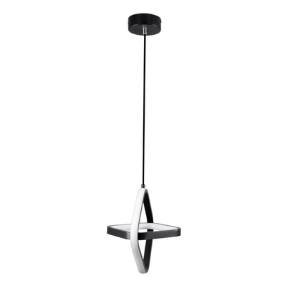 VenCore Duo Lume 6089-20005 - Μοντέρνο Κρεμαστό Φωτιστικό Οροφής Δίφωτο LED 22W Μαύρο Αλουμίνιο Γεωμετρικού Σχεδιασμού 24εκ με Ρυθμιζόμενο CCT Λευκό - Ημέρας - Θερμό - Χειρισμός CCT μέσω Διακόπτη On-Off