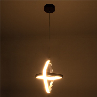 VenCore Duo Lume 6089-20005 - Μοντέρνο Κρεμαστό Φωτιστικό Οροφής Δίφωτο LED 22W Μαύρο Αλουμίνιο Γεωμετρικού Σχεδιασμού 24εκ με Ρυθμιζόμενο CCT Λευκό - Ημέρας - Θερμό - Χειρισμός CCT μέσω Διακόπτη On-Off