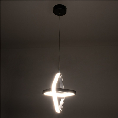 VenCore Duo Lume 6089-20005 - Μοντέρνο Κρεμαστό Φωτιστικό Οροφής Δίφωτο LED 22W Μαύρο Αλουμίνιο Γεωμετρικού Σχεδιασμού 24εκ με Ρυθμιζόμενο CCT Λευκό - Ημέρας - Θερμό - Χειρισμός CCT μέσω Διακόπτη On-Off