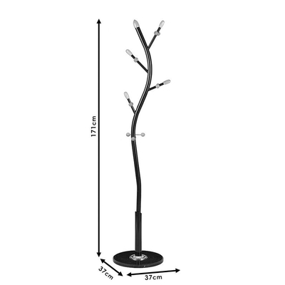 VenCore Arbor Black 5520-10001 - Καλόγερος Ρούχων Μεταλλικός Μαύρος 37x37x171cm