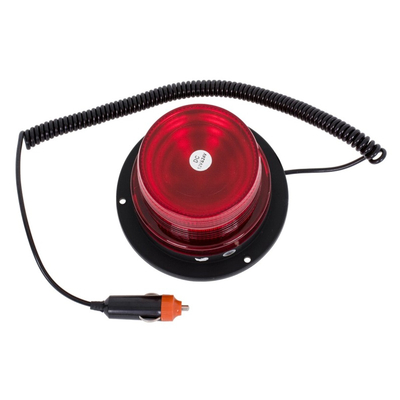 VenCore 6855-10003 - Αδιάβροχος Μαγνητικός Φάρος LED Μονού Χρώματος Κόκκινο με Βύσμα Αναπτήρα Αυτοκινήτου 12-24V