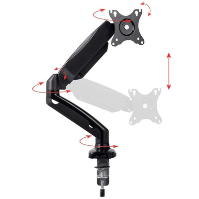 VenCore 2624-10001 - Single Monitor 13-32 Inch Adjustable Desk Mount - Βραχίονας Γραφείου για Οθόνη Υπολογιστή 13-32 Ιντσες με Ρυθμιζόμενο Ύψος & Περιστροφή έως 10kg