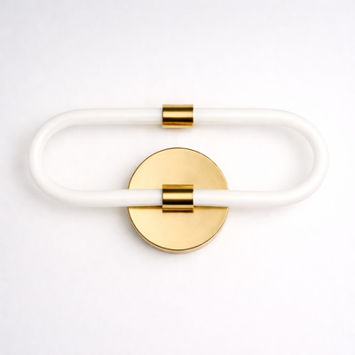 VenCore Circa Gold 6093-20068 - Μοντέρνο Επιτοίχιο Φωτιστικό Απλίκα LED 12W Χρυσό Αλουμίνιο με Ρυθμιζόμενο CCT Λευκό - Ημέρας - Θερμό - Χειρισμός CCT μέσω Διακόπτη On-Off